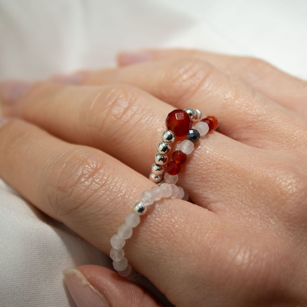 Thumbnail: Ring Set Nymph Spirit Gemstone - Love & Flame
