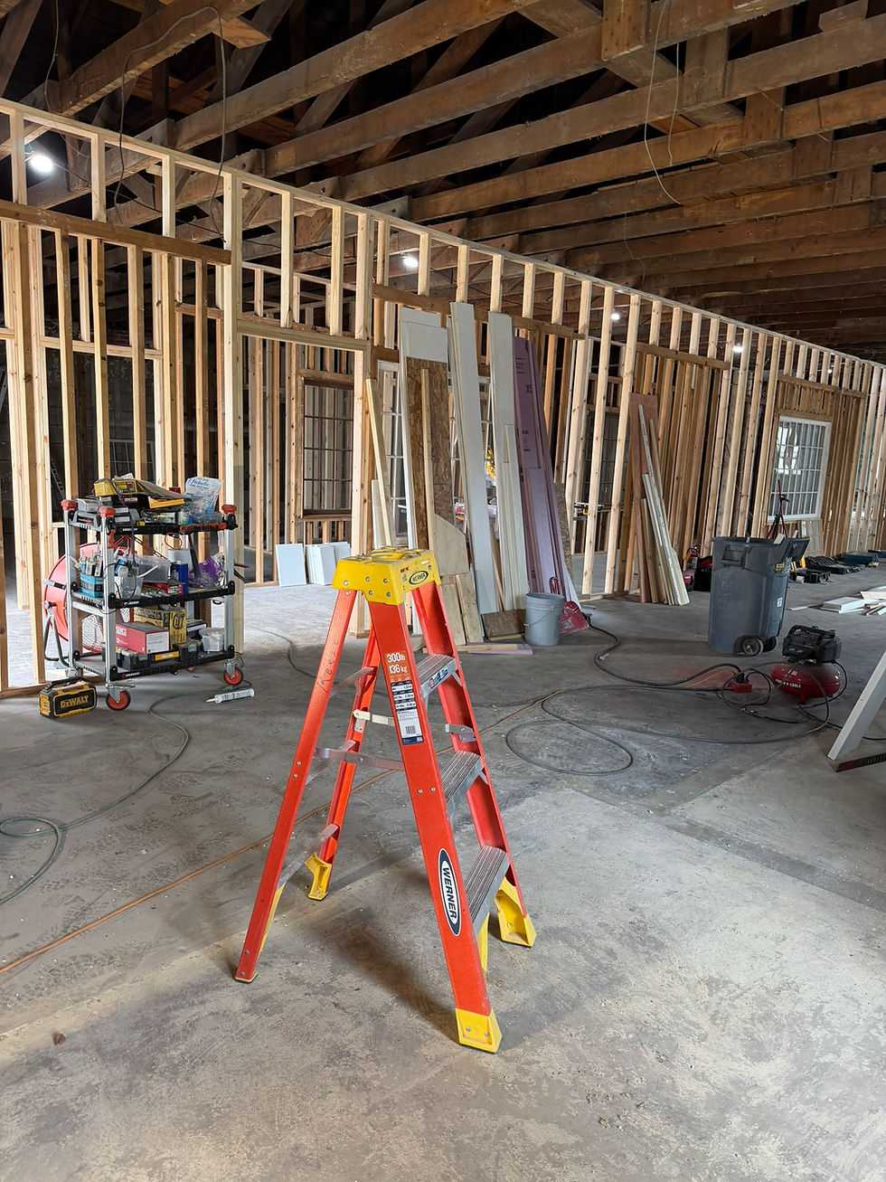 View of construction inside store