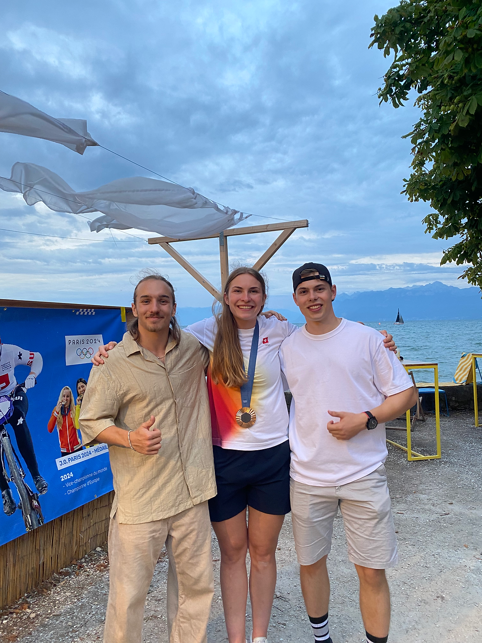 Réception de la médaille Olympique de Zoé Claessens avec Julien Bregger et Arthur Claessens