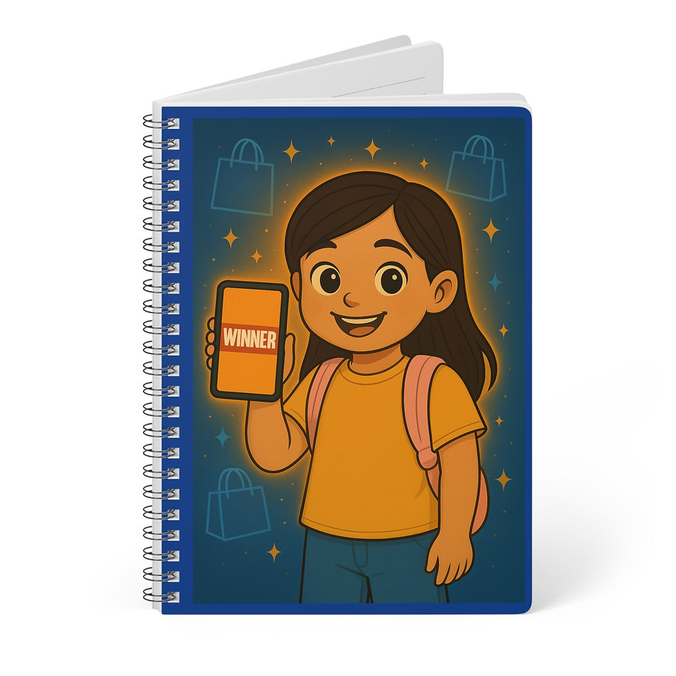 Thumbnail: Cute Winner Spiral Notebook for Kids, Gift for Students, Back to School Supplies