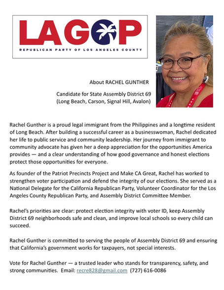 Team Leader, Rachel Gunther, is officially running as a last-minute write-in candidate for Assembly District 69!