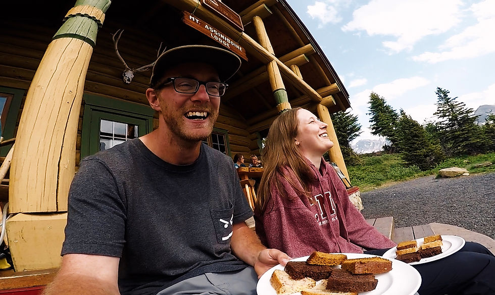 Claire and I enjoying our glamping style cake