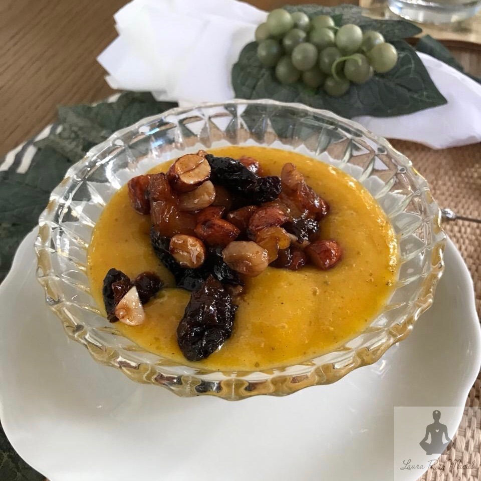 Creme de Manga e Banana com Masala Frutas