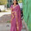 Thumbnail: Onion Colour Self Semi Crepe Silk Saree CODE-071