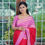 Thumbnail: Premium Crepe Silk Saree (Pink with Red) CODE-057