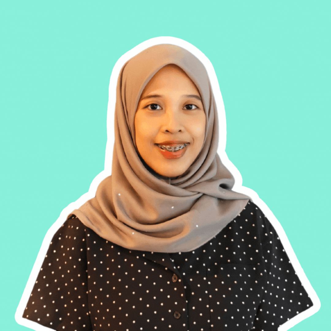 A gif of Hani featuring her smiling and doing a fun pose after.