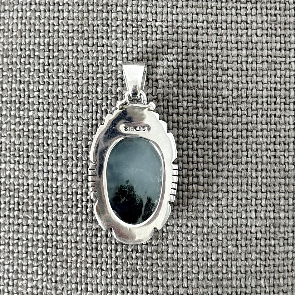 Thumbnail: Oval Peruvian Blue Opal Pendant with Dendrites