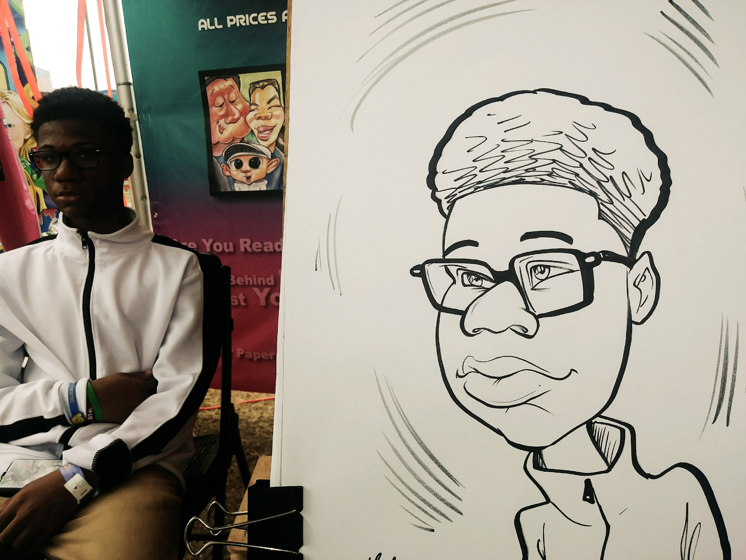 Traditional Caricature *1 person, Black&White, Head only*