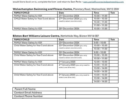 Water Safety Offer for Families