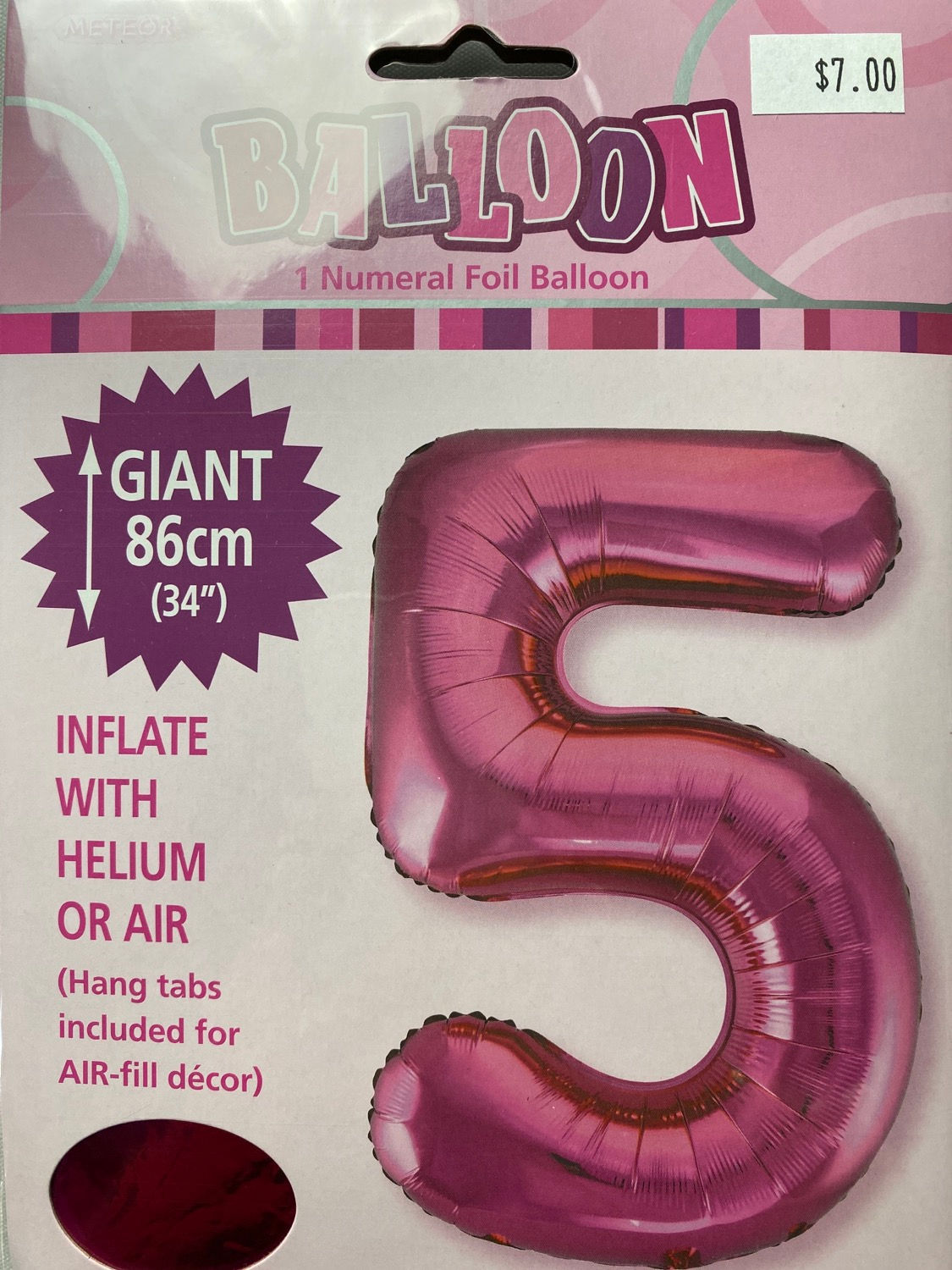 5 Numeral Foil Balloon 86cm 