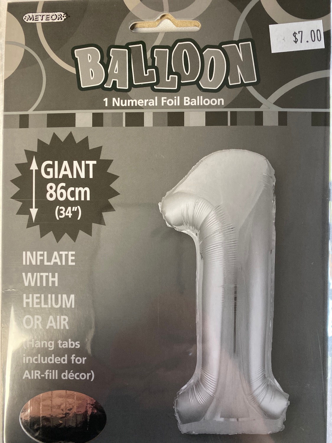 1 Numeral Foil Balloon 86cm 