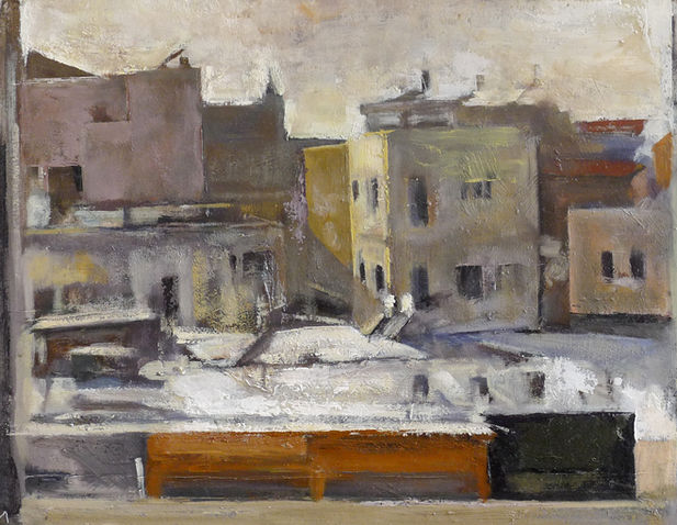 Out the Window - Oil on canvas mounted on wood Roy Shapira - 2011