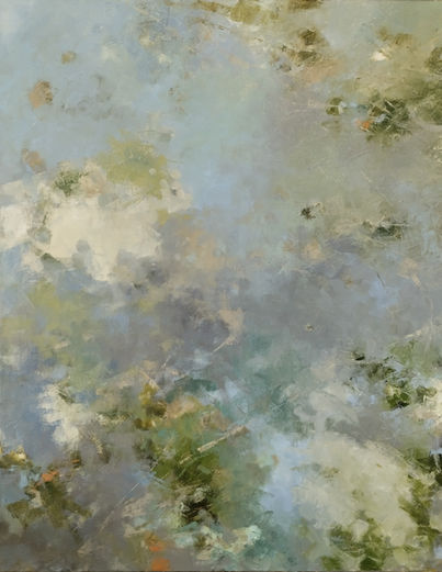 נועה ארבל_מופשט צמחי מים_ציור שמן