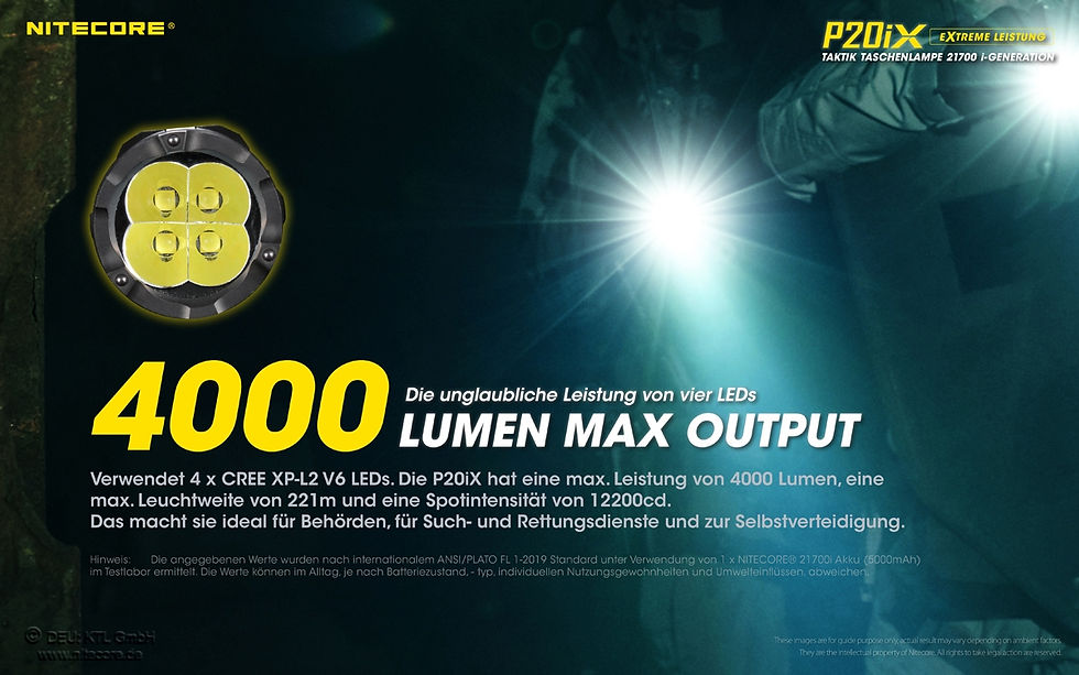 Miniaturbild: Nitecore P20iX Taktische Taschenlampe – 4000 Lumen & Extreme Power