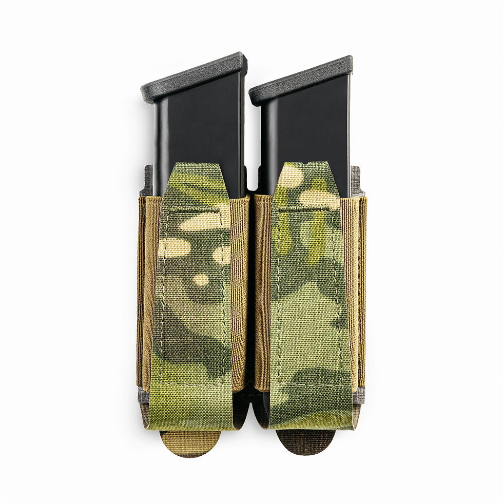 Thumbnail: Double Elastic Pistol Pouch / Double pistol magazine pouch – elastic