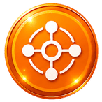 Orange connected operational thinking icon showing integrated operational systems, connected workflows, and centralized operational coordination environments.