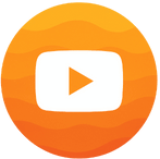 YouTube icon in an orange circular gradient.
