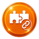 Orange build and connect icon showing connected operational systems, workflow integration, and centralized business infrastructure coordination.