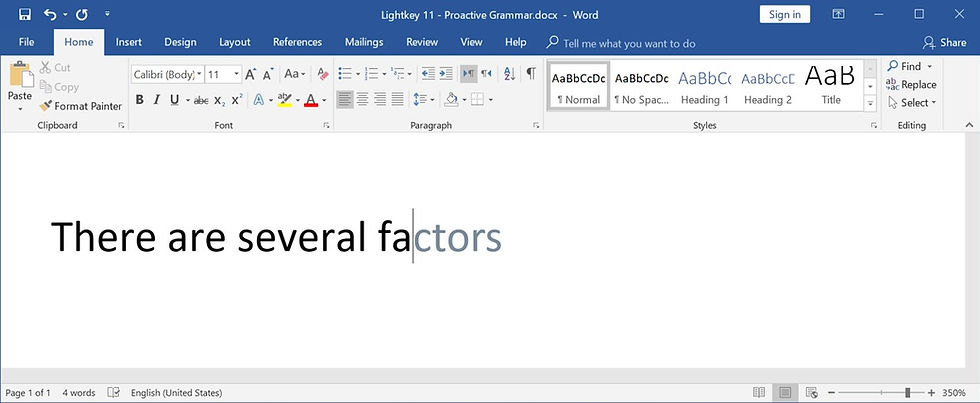 Lightkey 11 - Introducing Proactive Grammar - Lightkey is a free predictive typing / text prediction / auto-complete / word prediction / spelling correction desktop application for Word, Outlook, PowerPoint, Gmail, WhatsApp Web and more in Microsoft Windows, supporting more than 80 prediction languages.