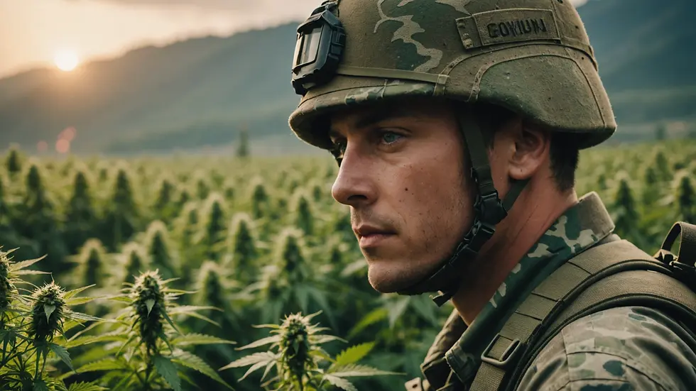 A soldier contemplating the complexities of cannabis use in military life