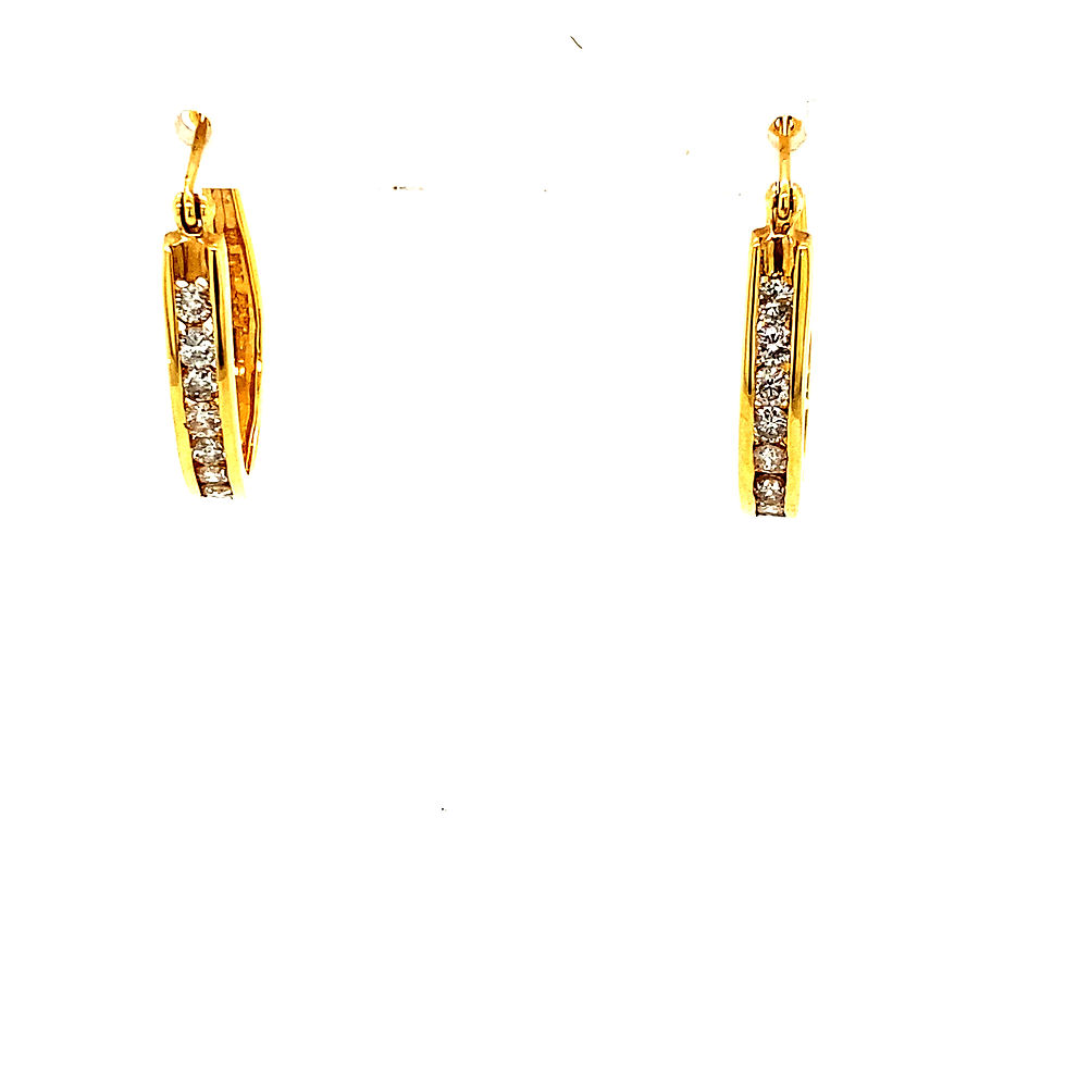 Thumbnail: EGL Certified 0.96ct Diamond Drop Earrings Handcrafted 14k Yellow Gold