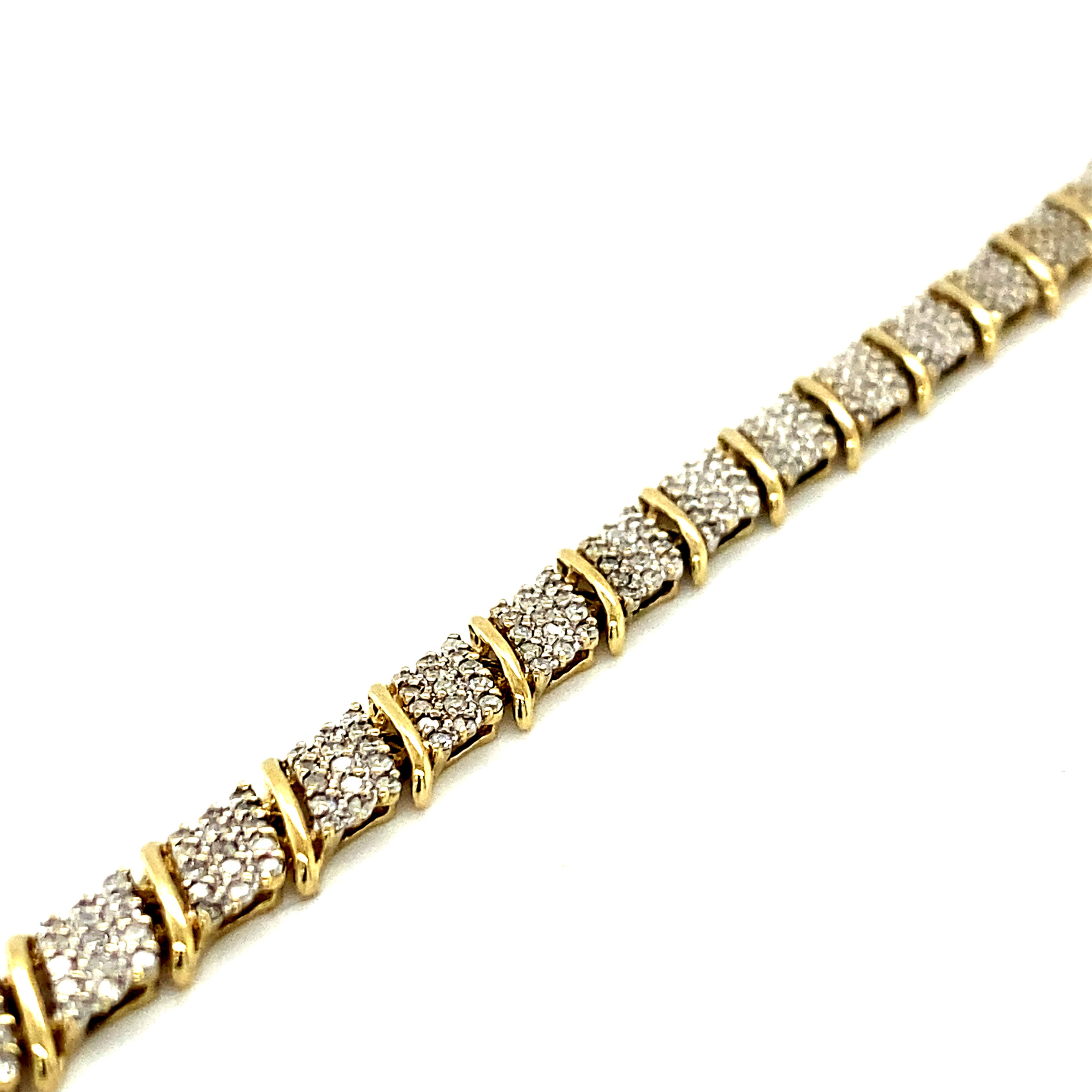 BLING! BLING!  1ct Diamond Tennis Bracelet 10k Handcrafted Yellow Gold 8 3/4"