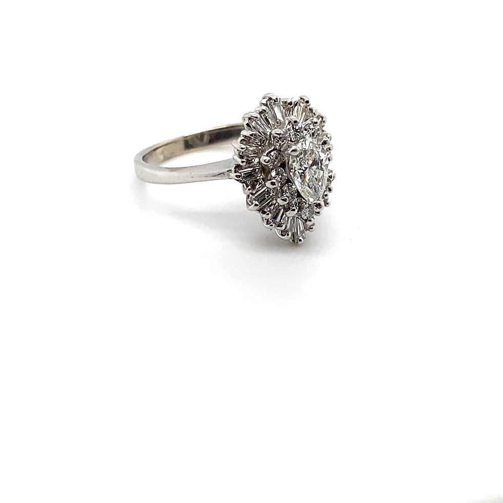 Thumbnail: Stunning IGI Certified Diamond 14K White Gold Engagement Ring
