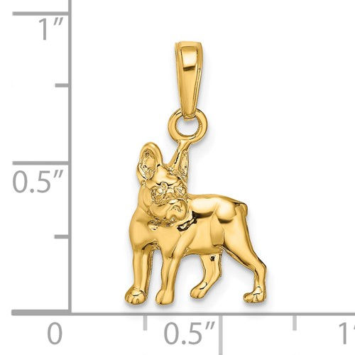 Thumbnail: 14k Yellow Gold Boston Terrier Dog Charm Pendant