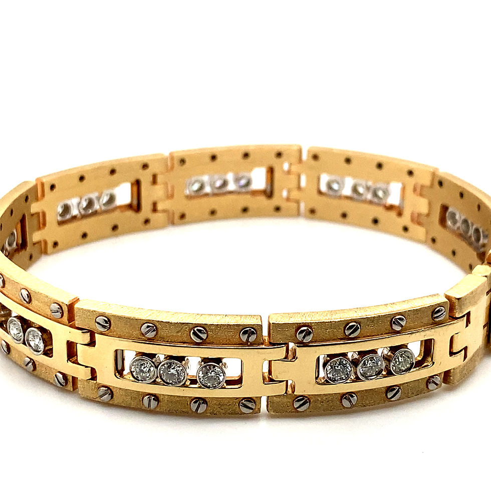 Thumbnail: Men's Statement Piece!14k Gold & 2.5ct Diamonds Bracelet Big Bling!