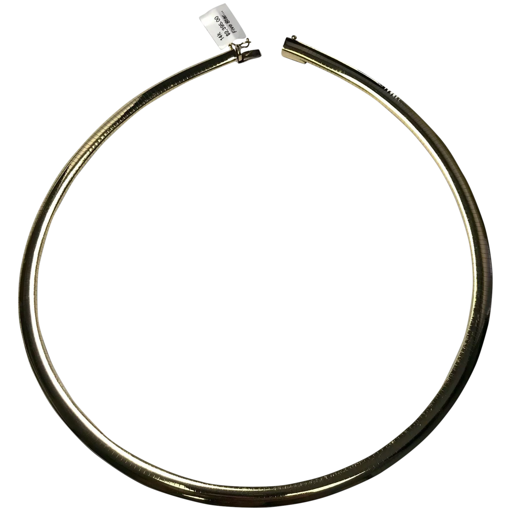 14 k Yellow Gold 6 mm Wide Omega Necklace