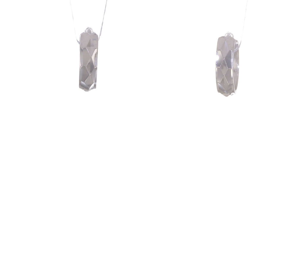 Thumbnail: 14k White Gold Diamond Cut Hoop Earrings GORGEOUS!