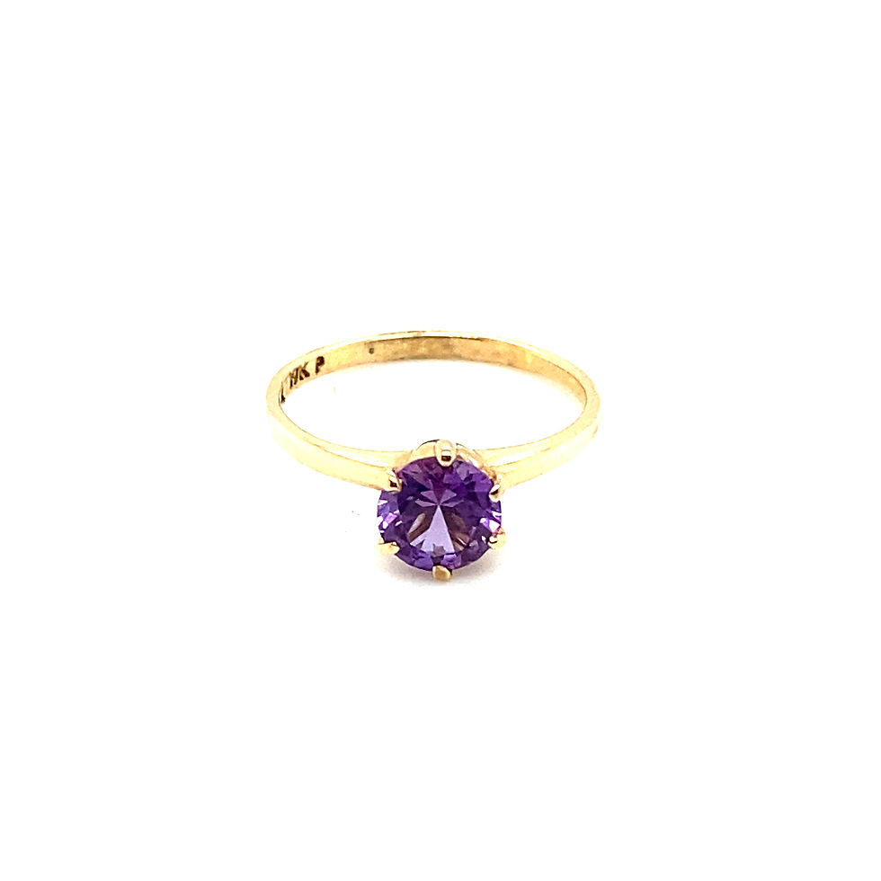 Thumbnail: Stunning 10K Gold 0.75 Carat Amethyst Ring