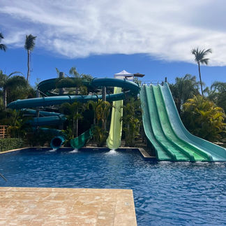 The waterpark and slides at Dreams Flora in Punta Cana