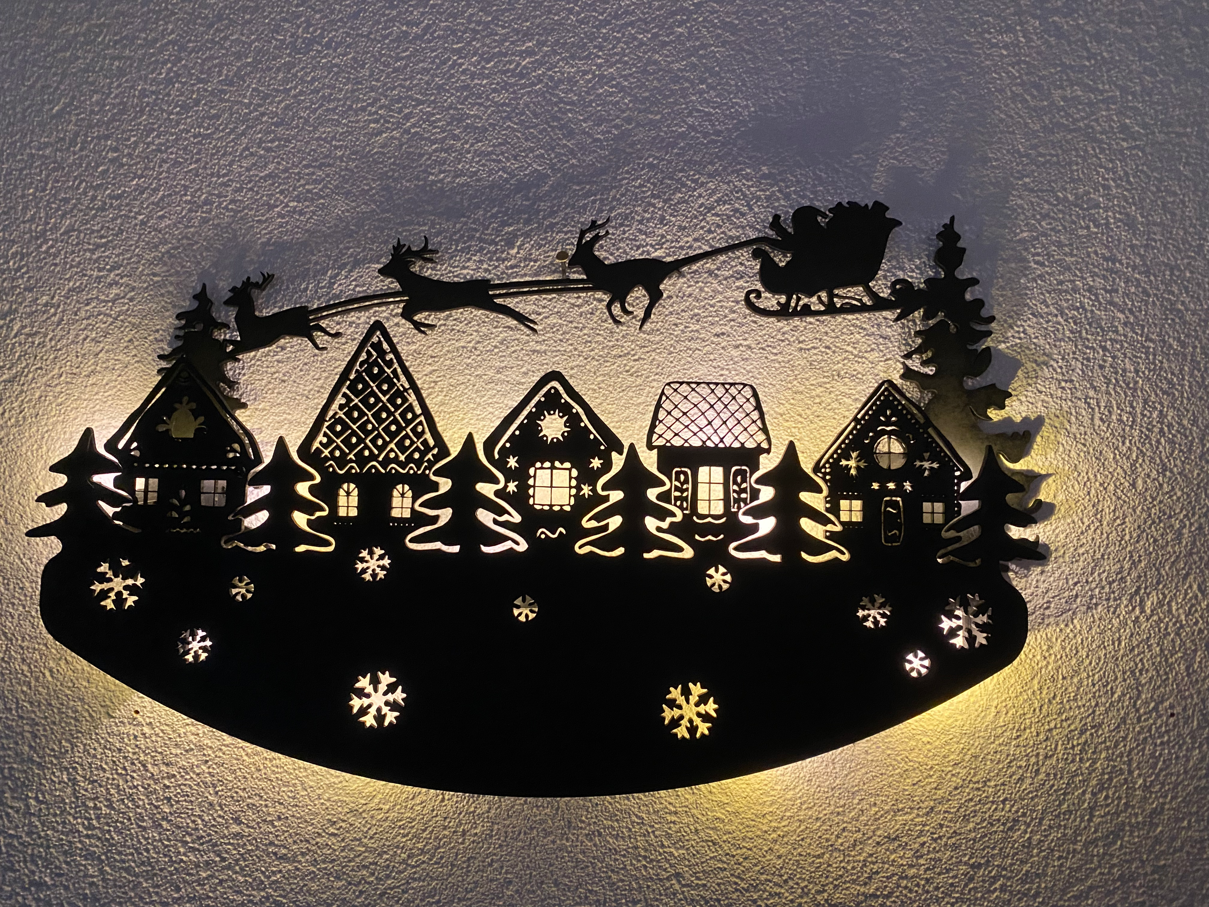 Déco murale lumineuse Maisonnettes - 40 cm