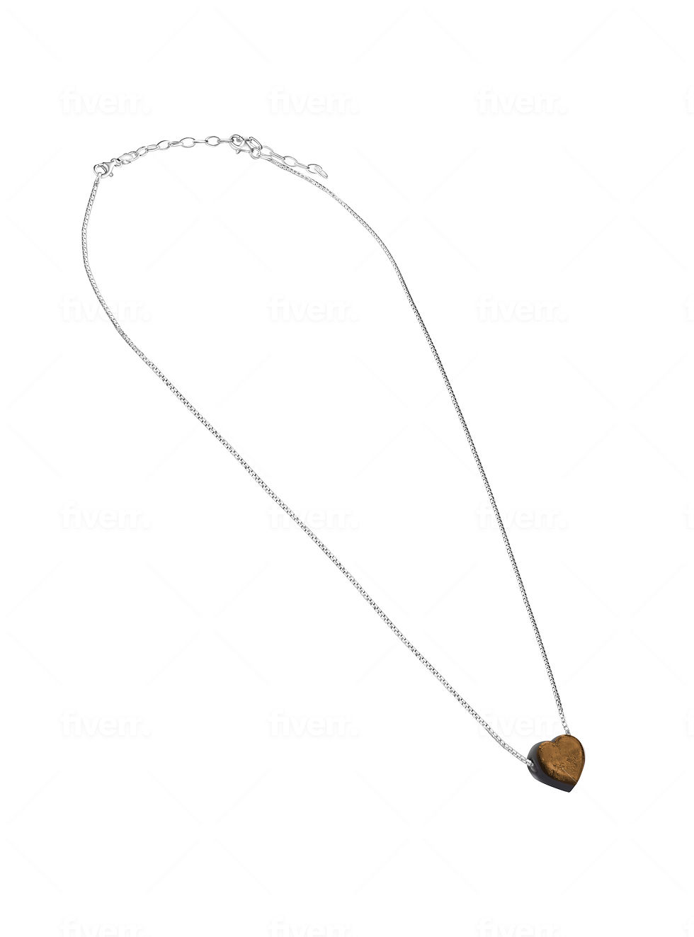 Thumbnail: Heart Sparkle Necklace - Brown