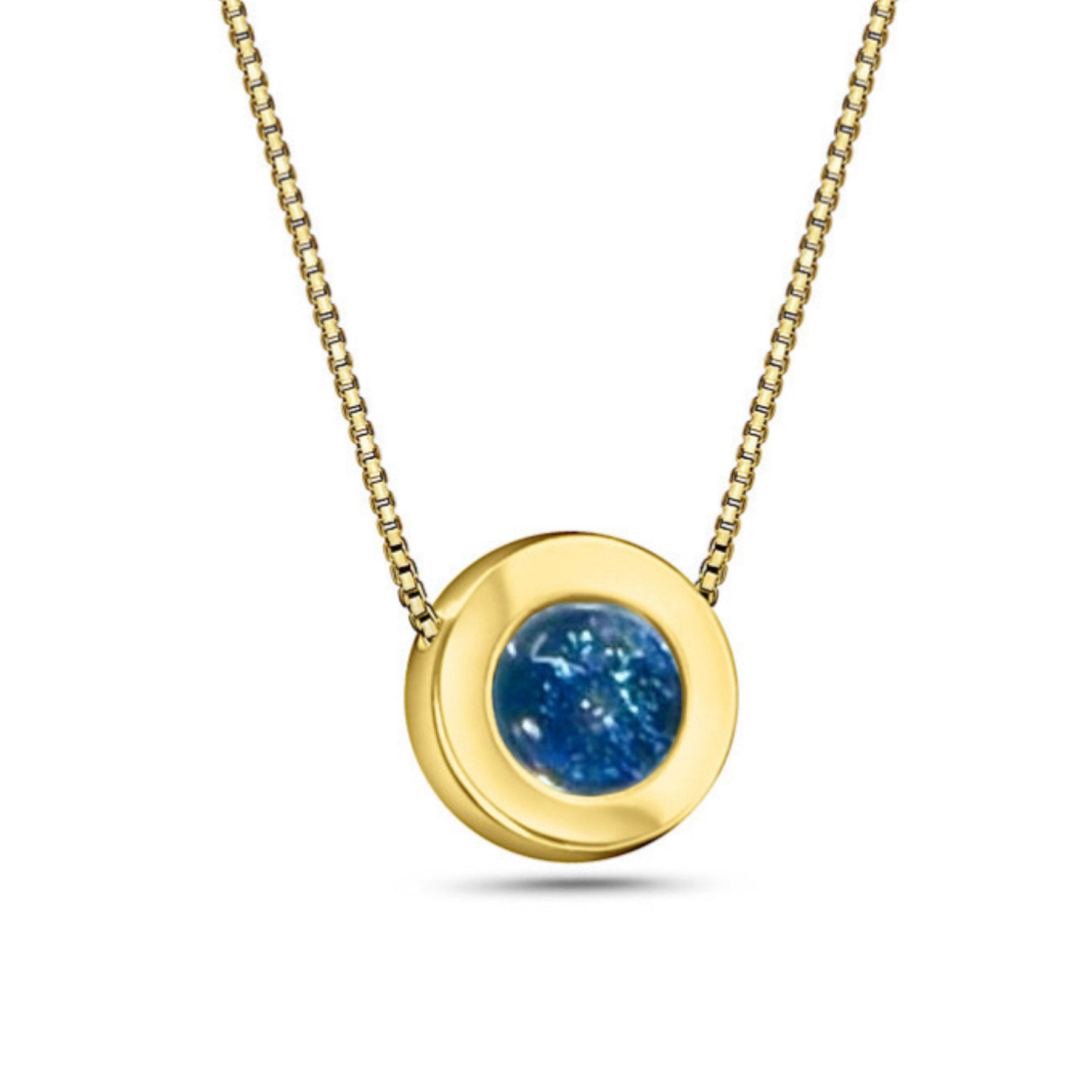 Aurora Necklace Gold - Navy Blue