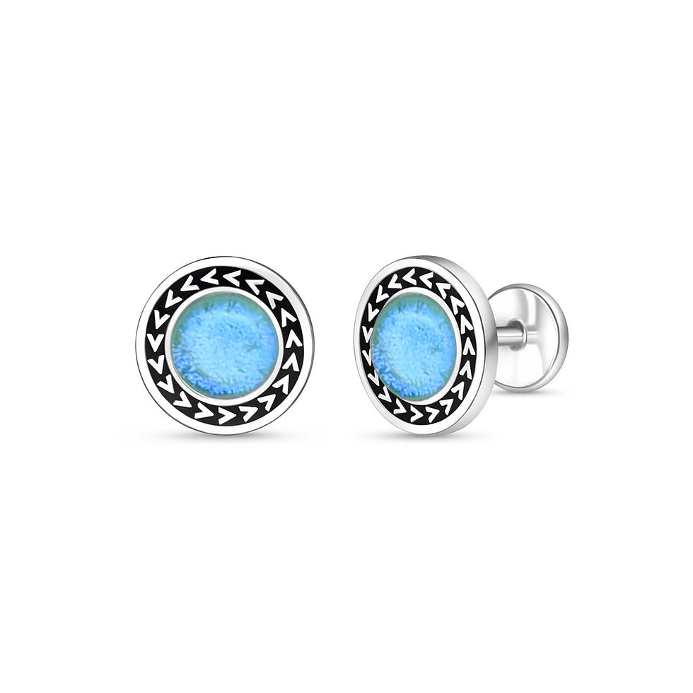 Polar Night Cufflink - Northern Light Flare Blue