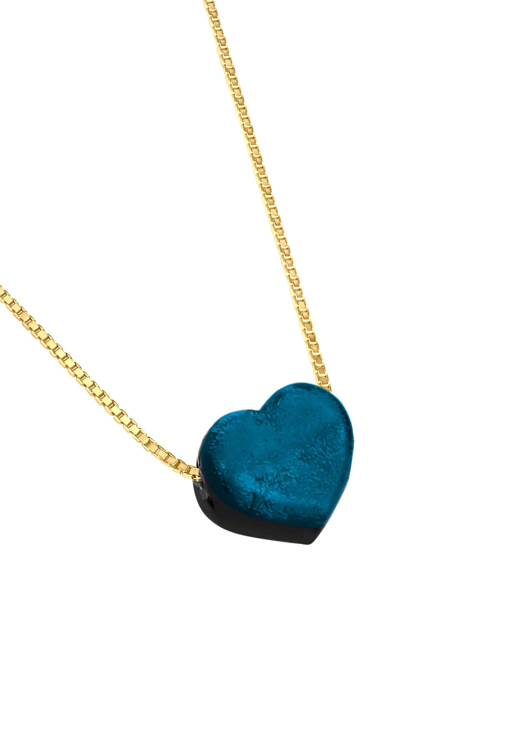 Heart Sparkle Necklace - Navy Blue