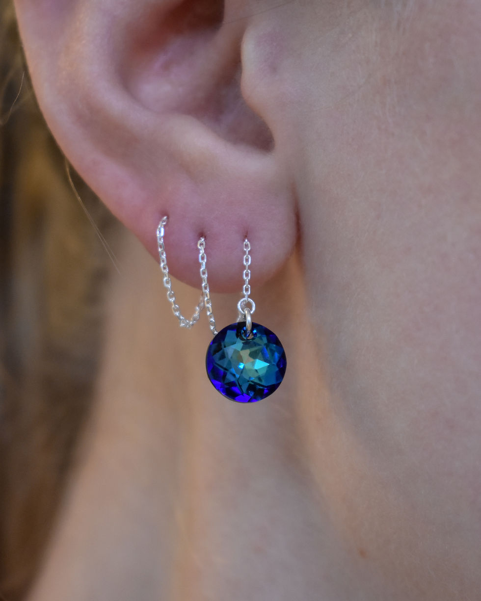 Miniatyrbilde: Chain earrings in sterling silver | Bermuda Blue Earrings