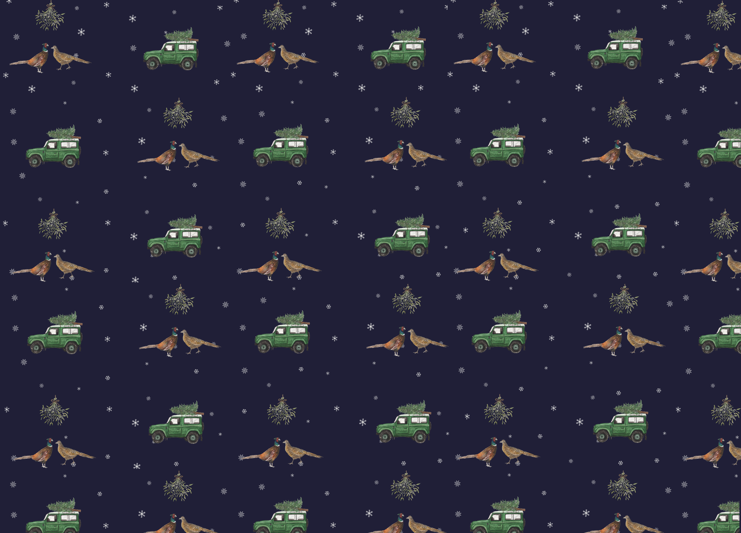 Festive Pheasants Wrapping Paper 