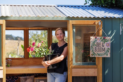 Florist and Flower Grower with flowers