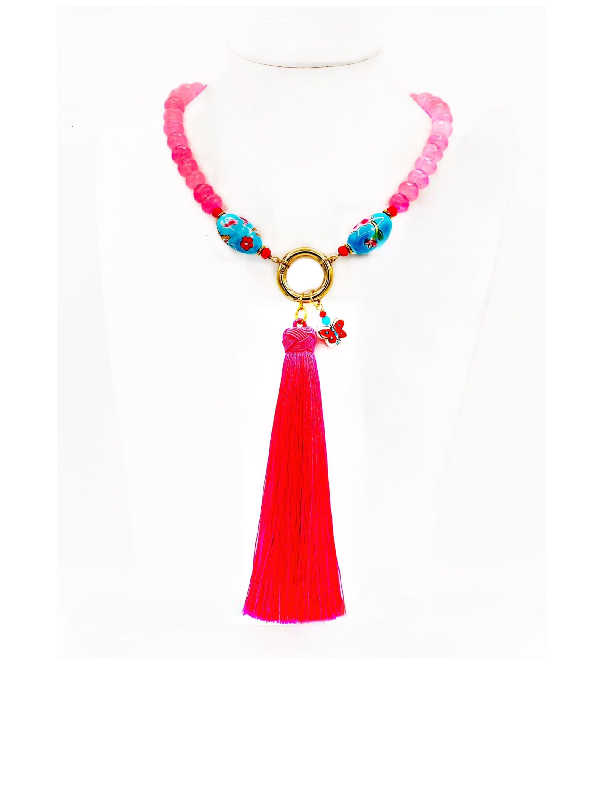 Lia Pink Tassel Necklace
