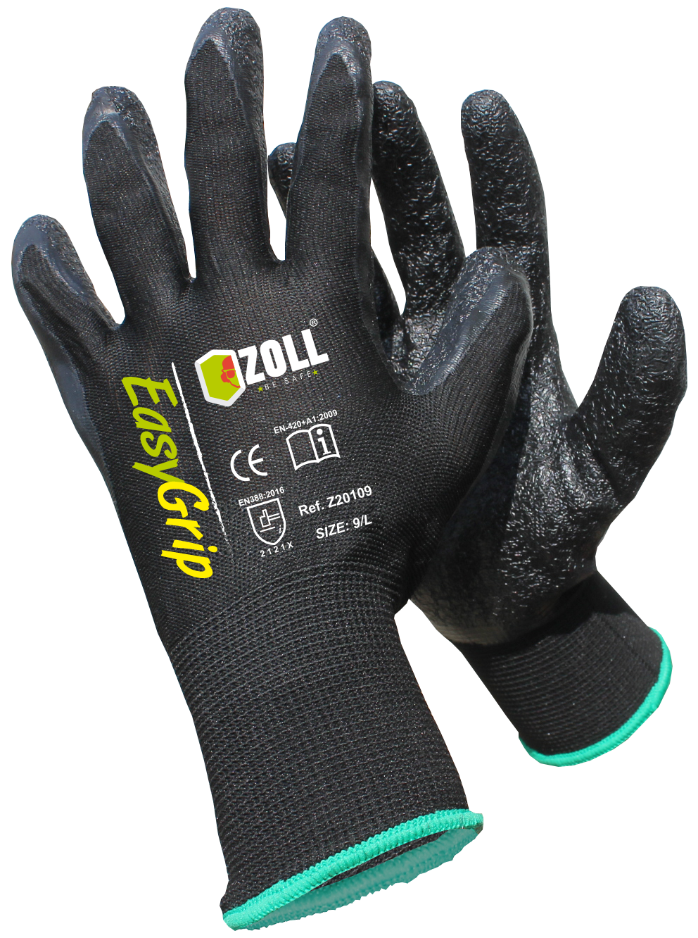 Guante EasyGrip - Poliester Recubierto En Látex Corrugado, Dip Normal