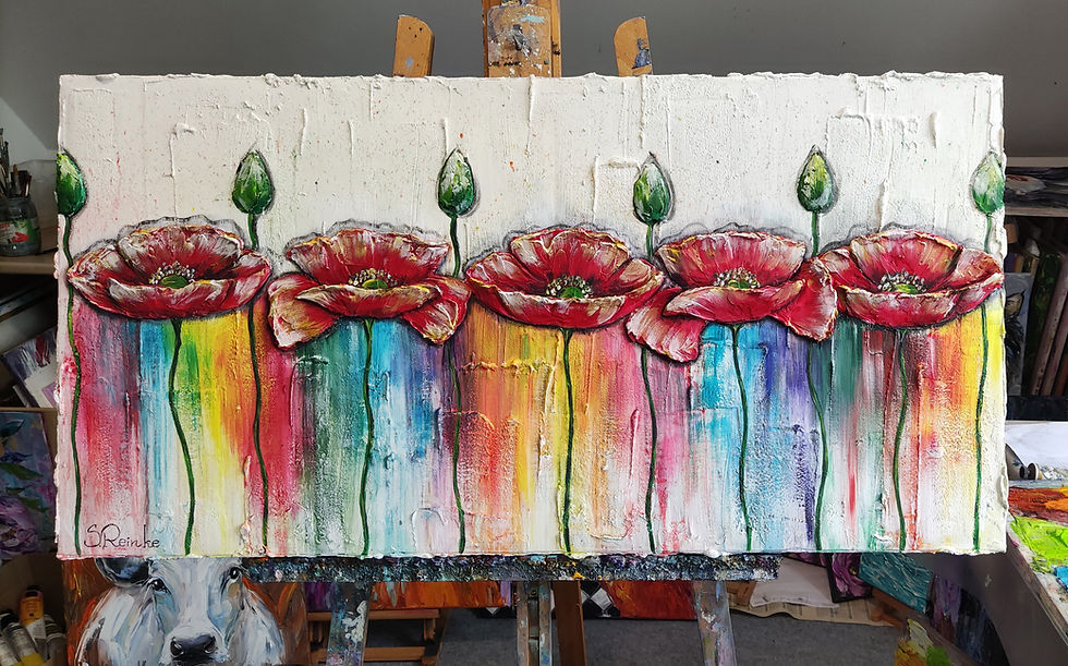 Miniaturbild: Rote 3D- Mohnblumen