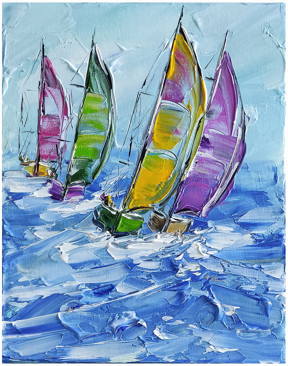 Bunte Segelboote Abstrakt