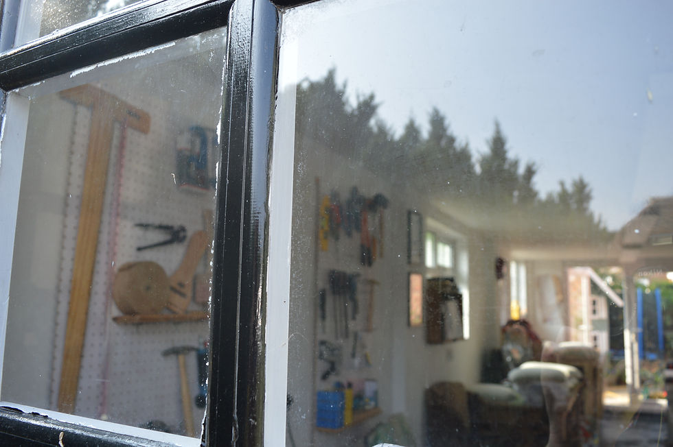 A view into my workshop - my new place of work.