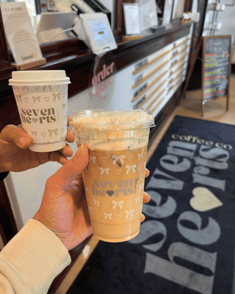 Seven Hearts Coffee Cup Design