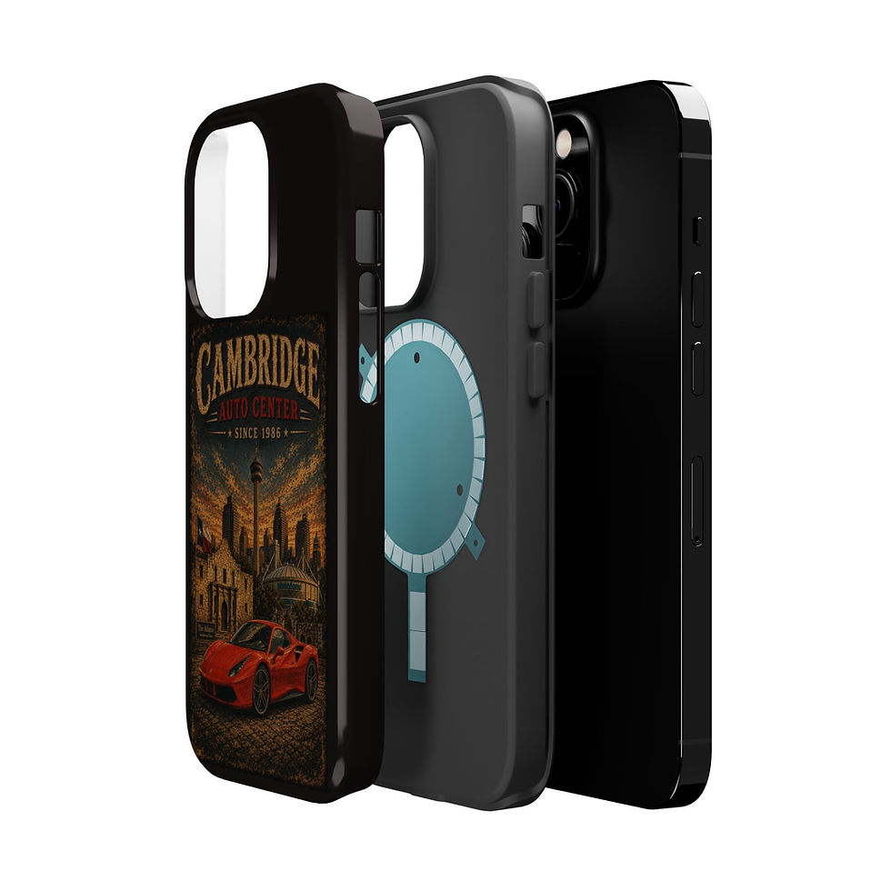 Thumbnail: Cambridge Auto Center Magnetic Impact Phone Case — Retro Sports Car Design
