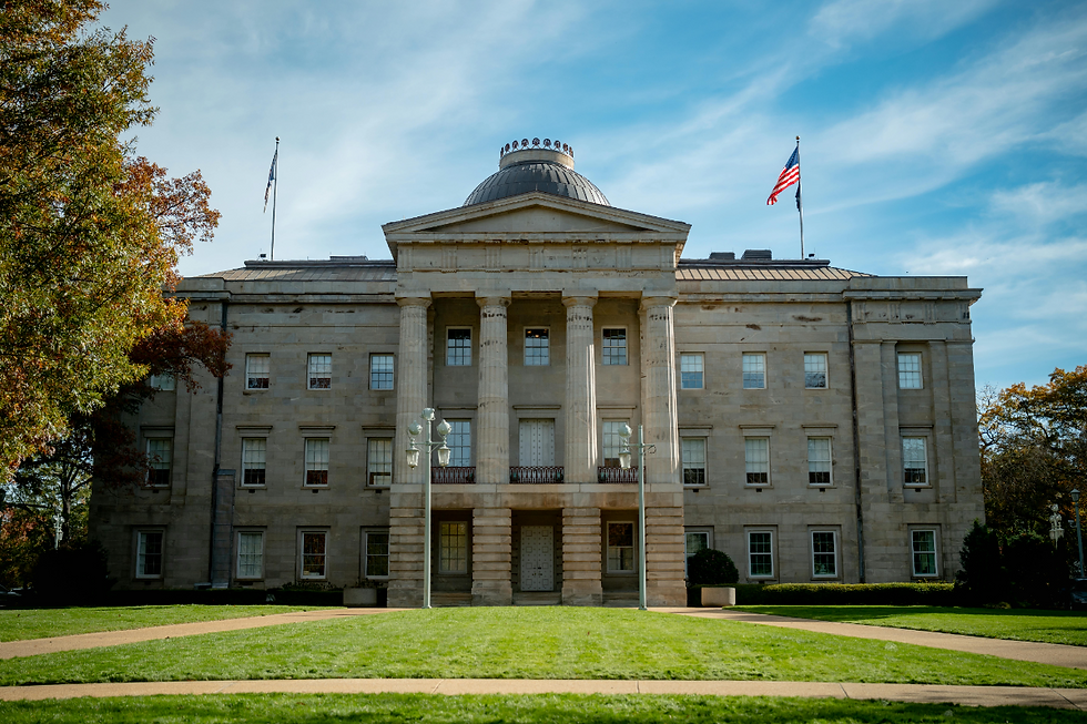 he North Carolina State Capitol building in Raleigh, representing mental health treatment resources for North Carolina residents.