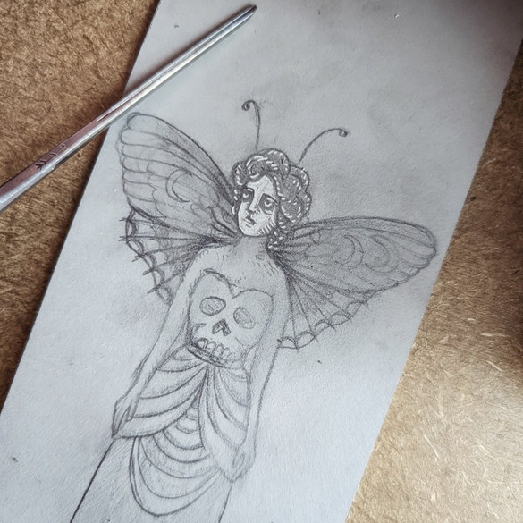 Lino carve in process for the bookmarks